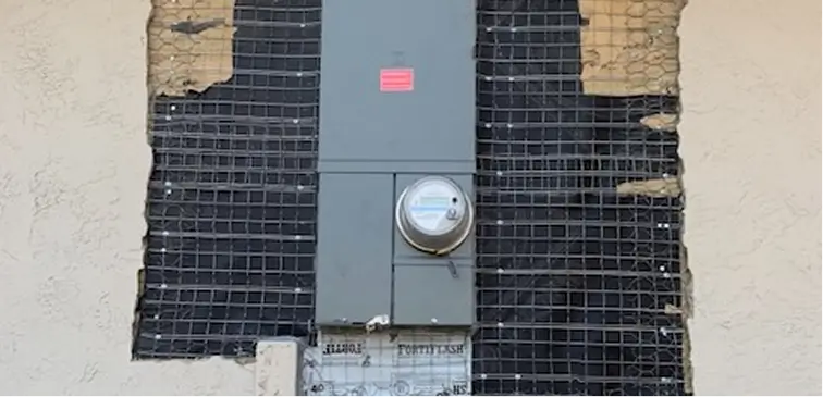 Modern electrical service panel installation for residential electrical system upgrade in San Diego County